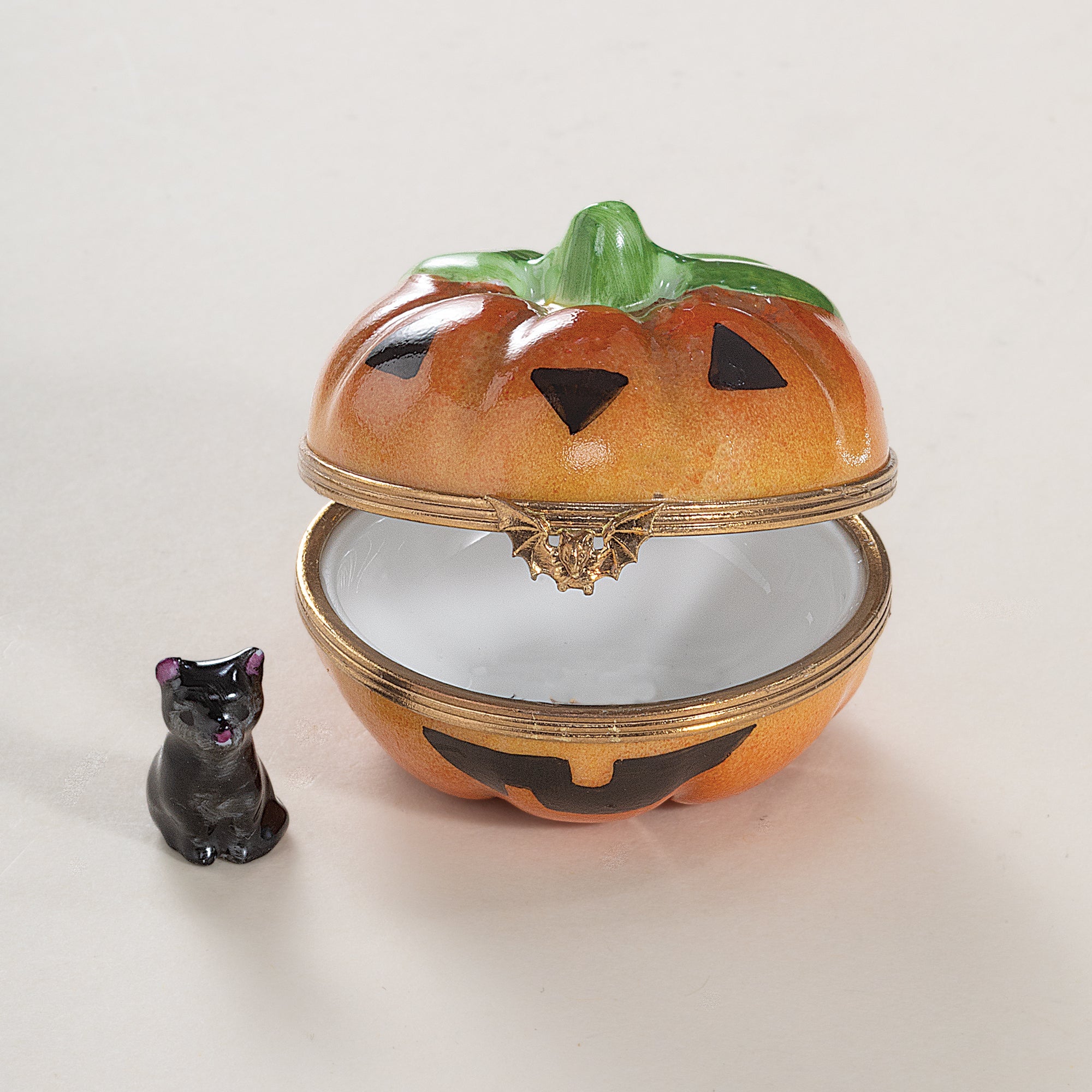 Limoges Porcelain Jack O' Lantern Keepsake Box
