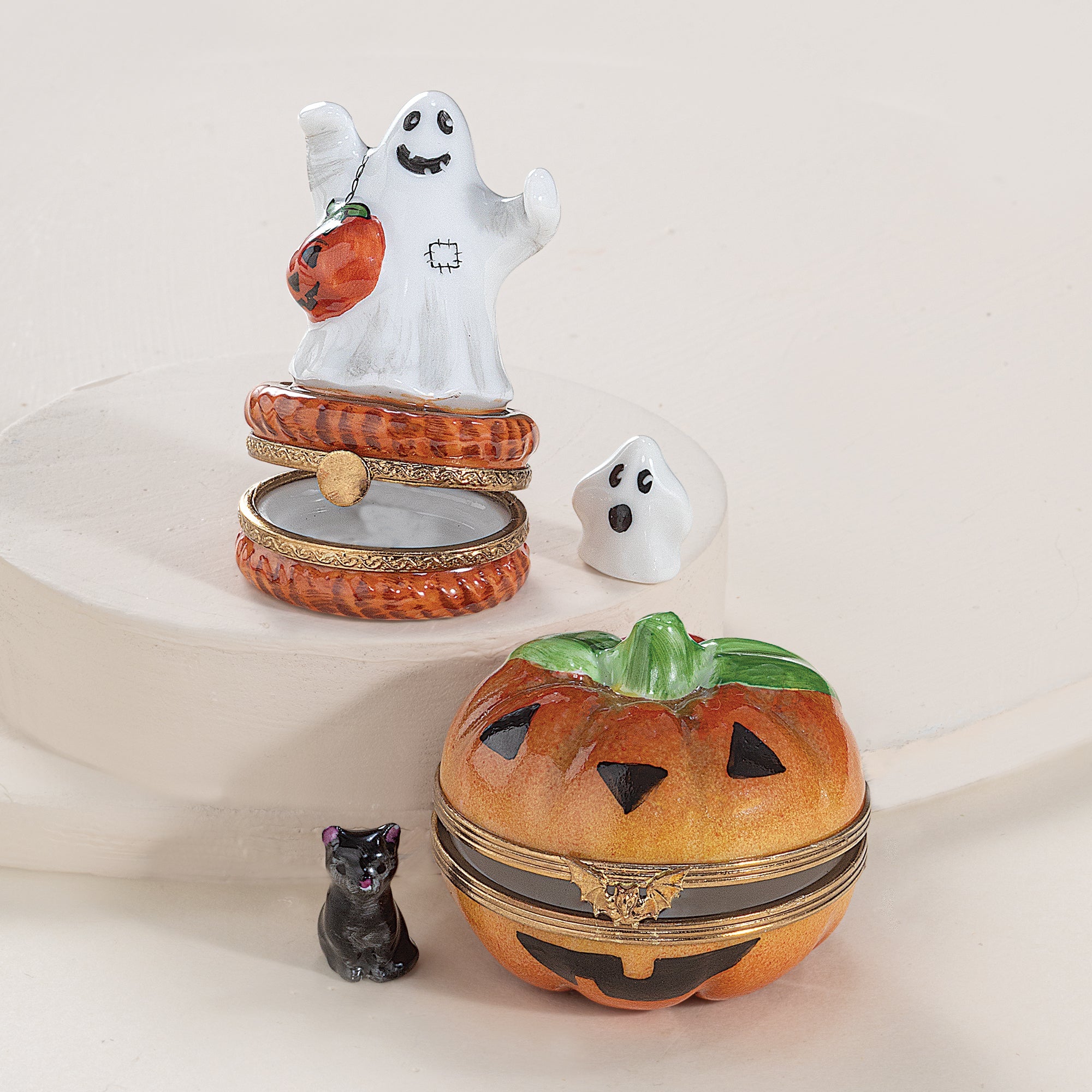 Limoges Porcelain Jack O' Lantern Keepsake Box