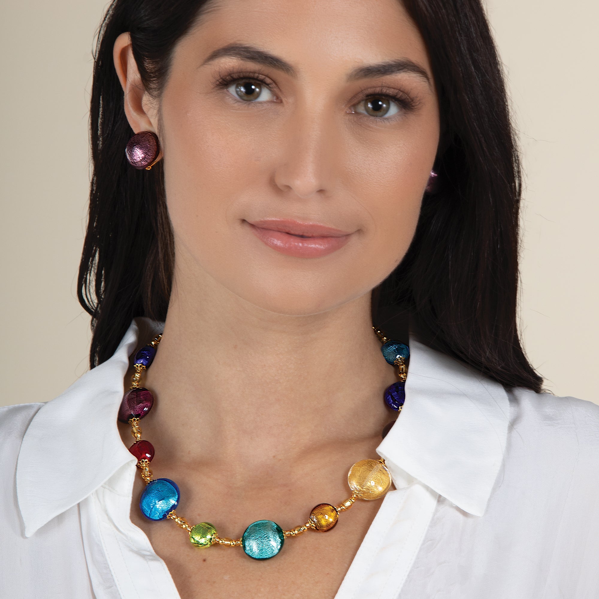 Murano Glass Monete Necklace