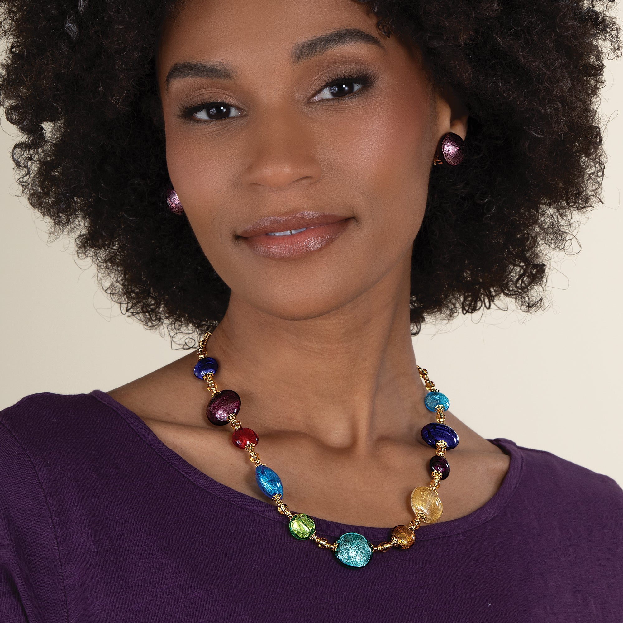 Murano Glass Monete Necklace
