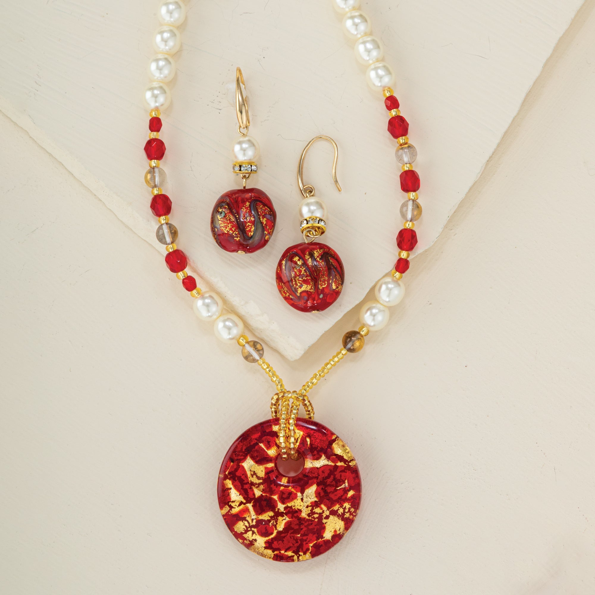 Murano Glass Luccichio Rubino Pendant Necklace