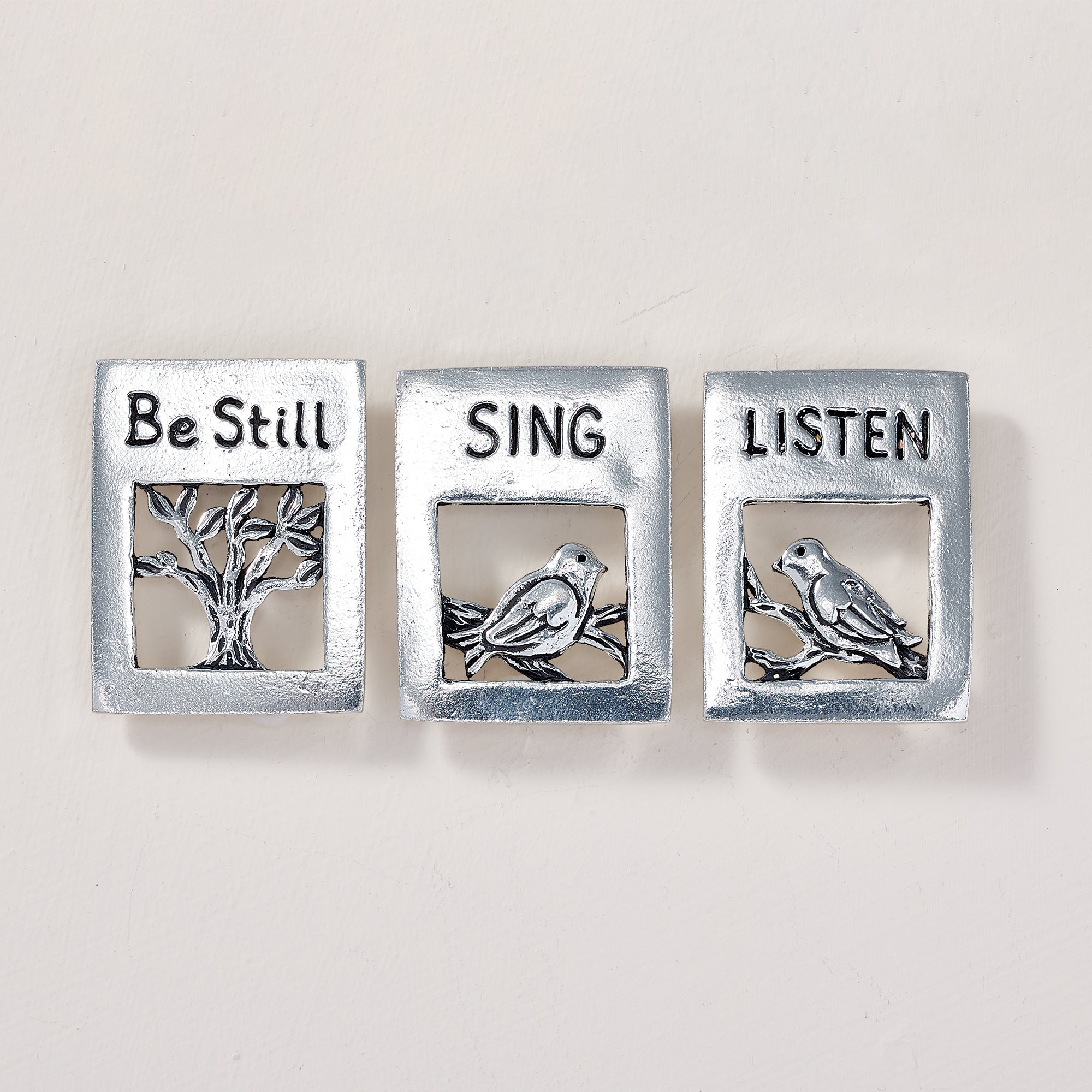 Pewter Bird Magnet Set
