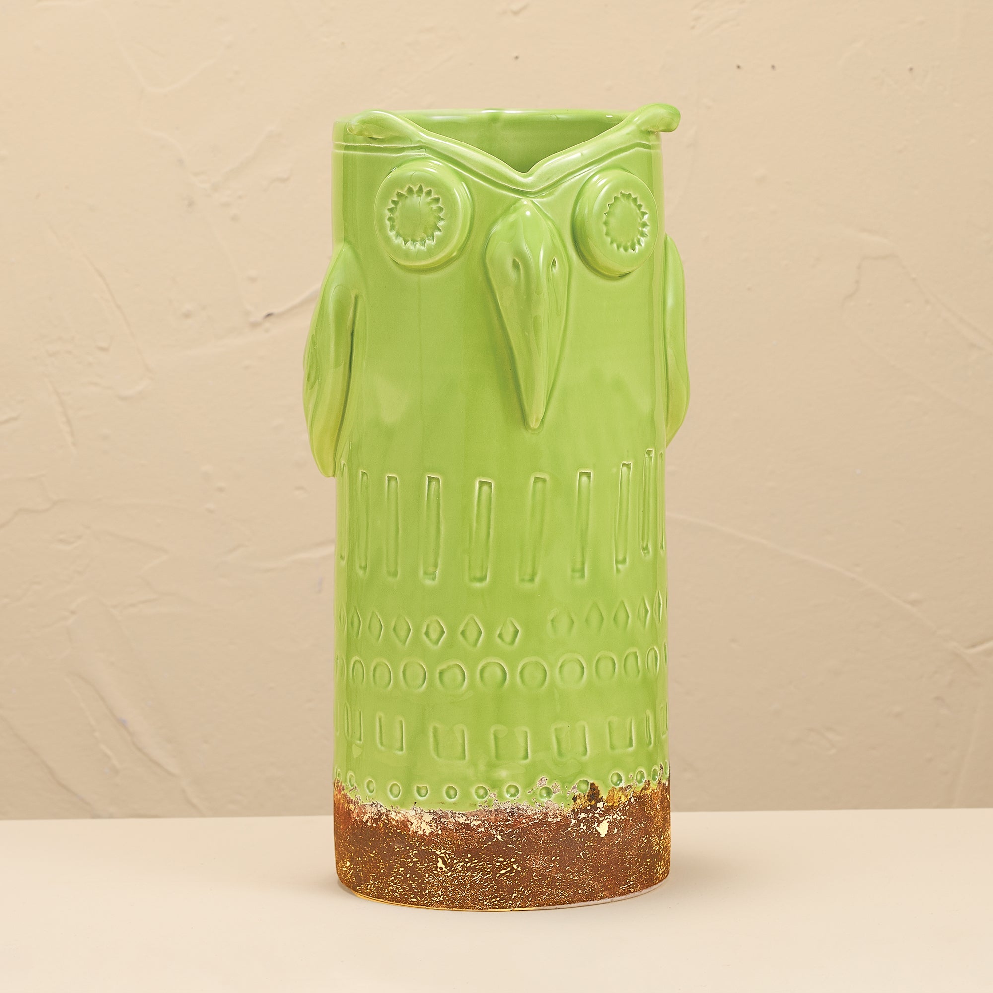 Sage Green Owl Ceramic Vase (Preorder)