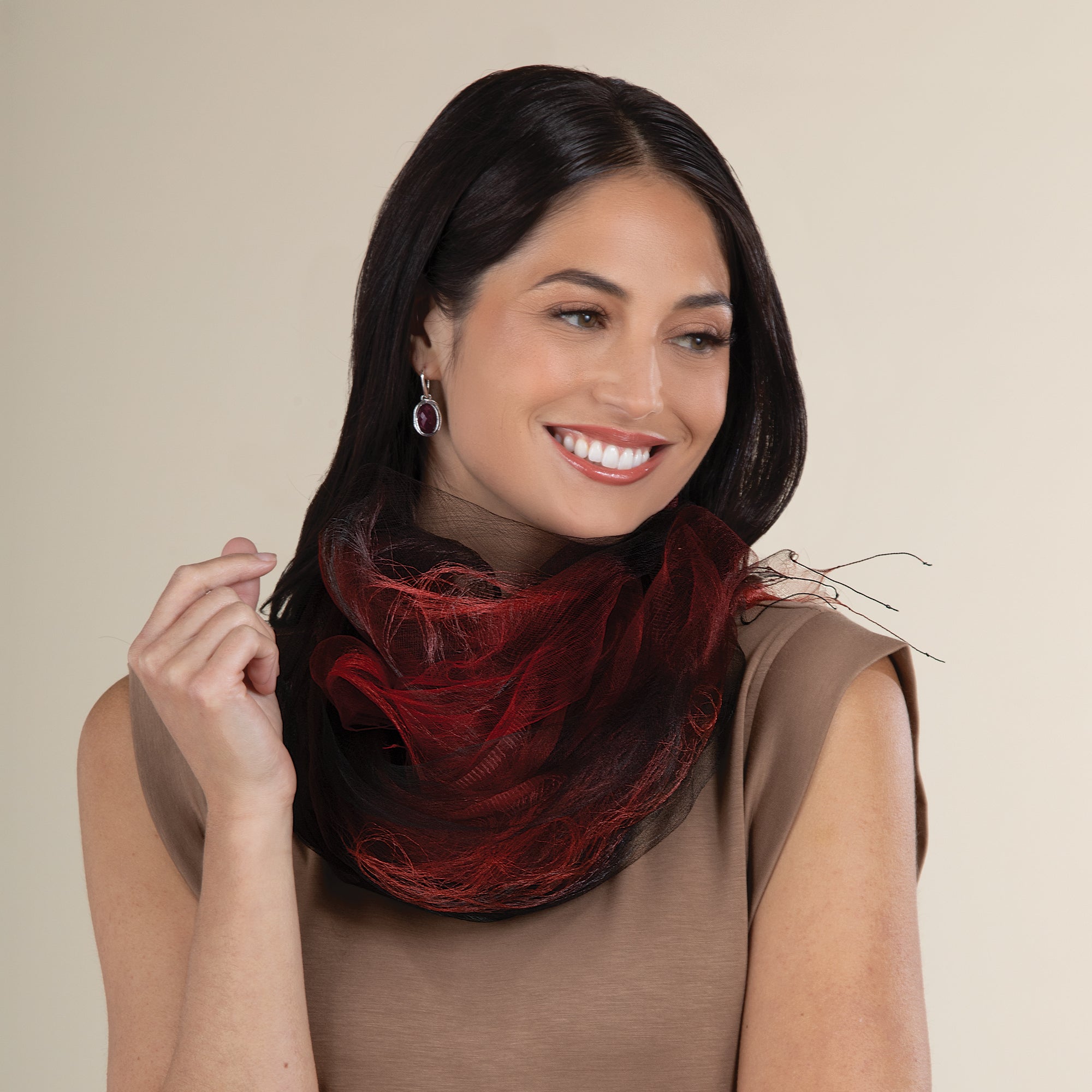 Ruby Angel Hair Silk Scarf