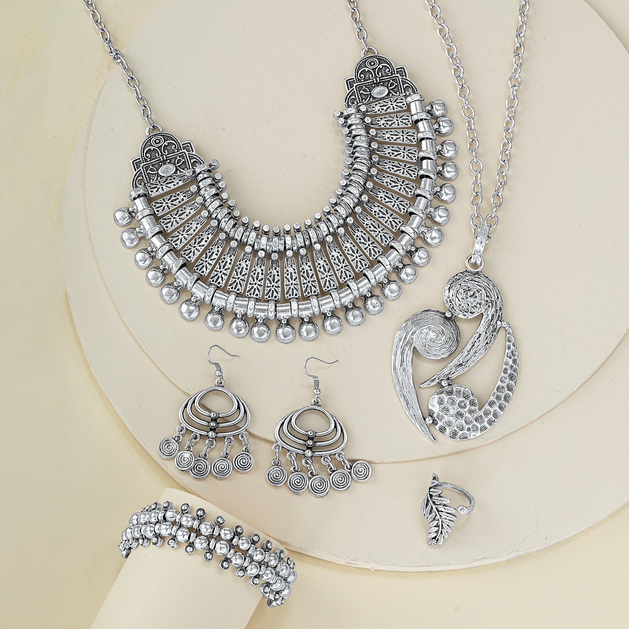 Turkish Pewter Dotted Bracelet