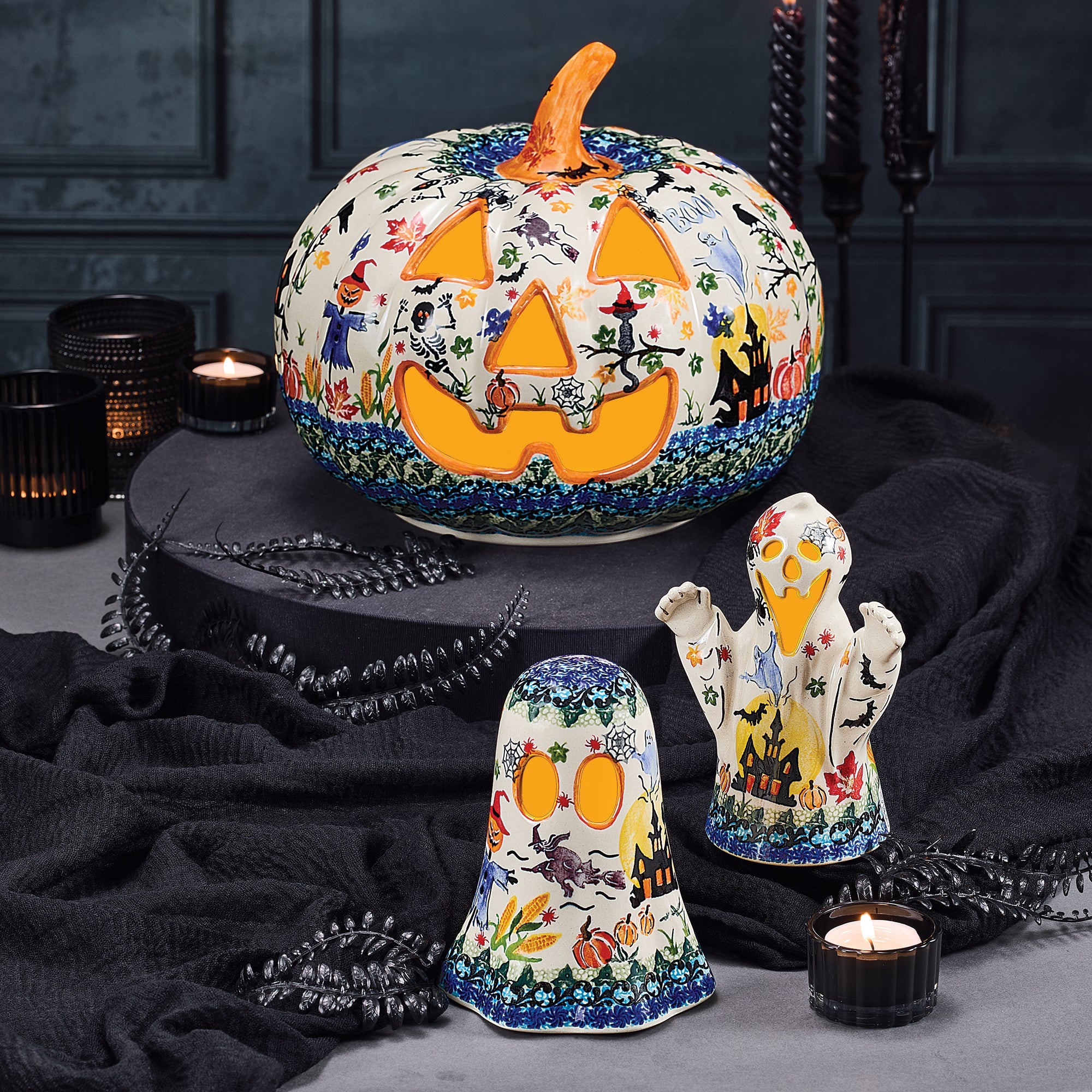 Polish Pottery Magic Moonlight Jack O' Lantern (Preorder)