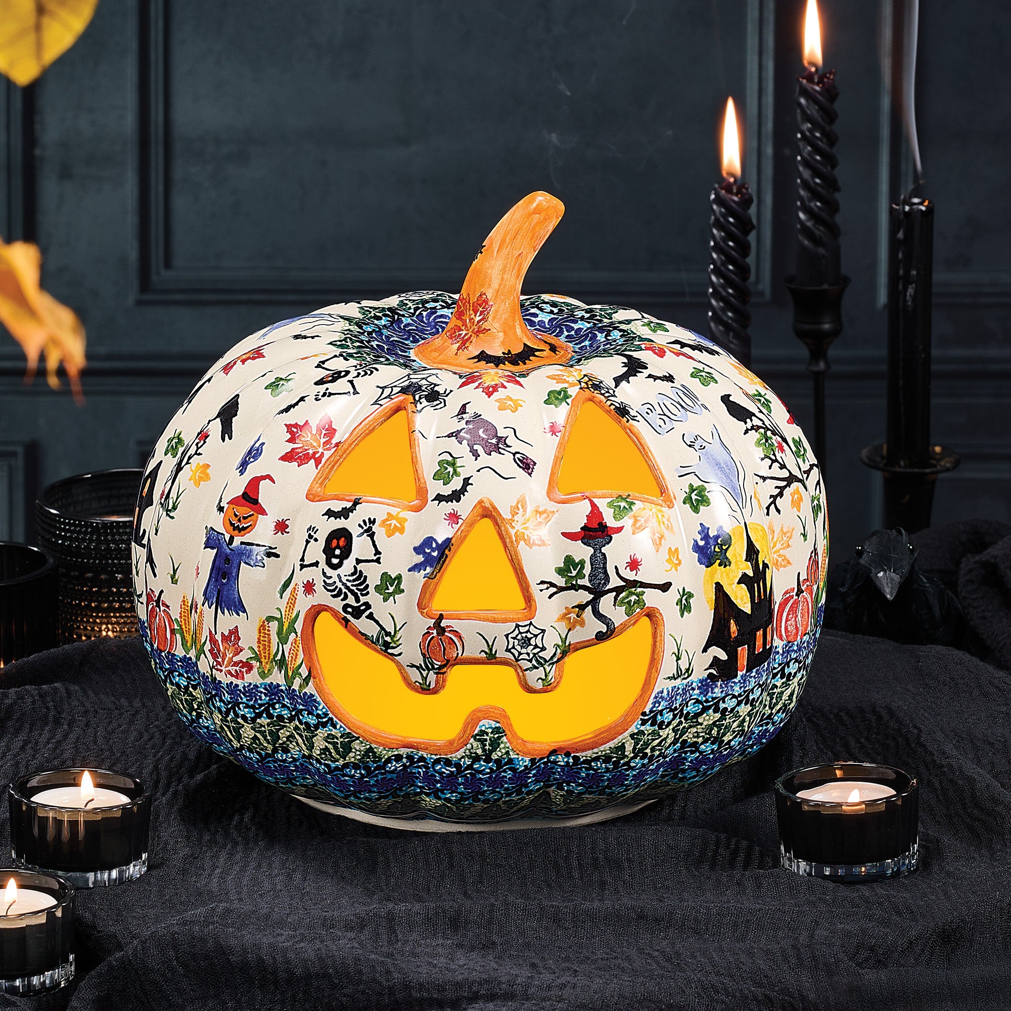 Polish Pottery Magic Moonlight Jack O' Lantern (Preorder)