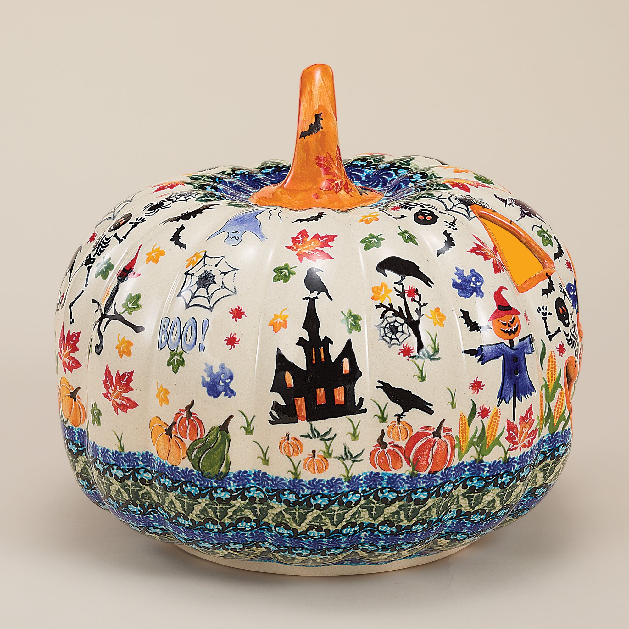 Polish Pottery Magic Moonlight Jack O' Lantern (Preorder)