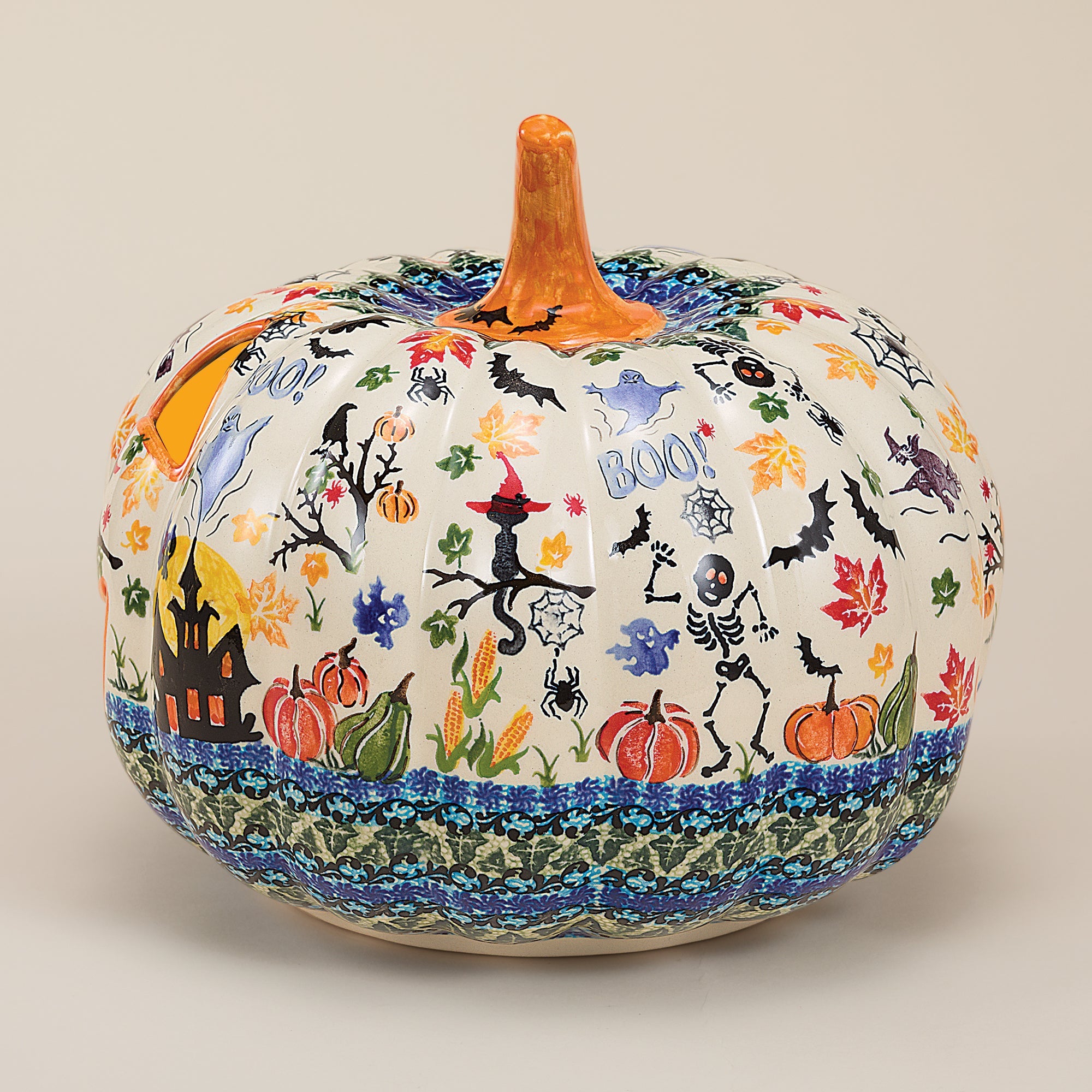 Polish Pottery Magic Moonlight Jack O' Lantern (Preorder)