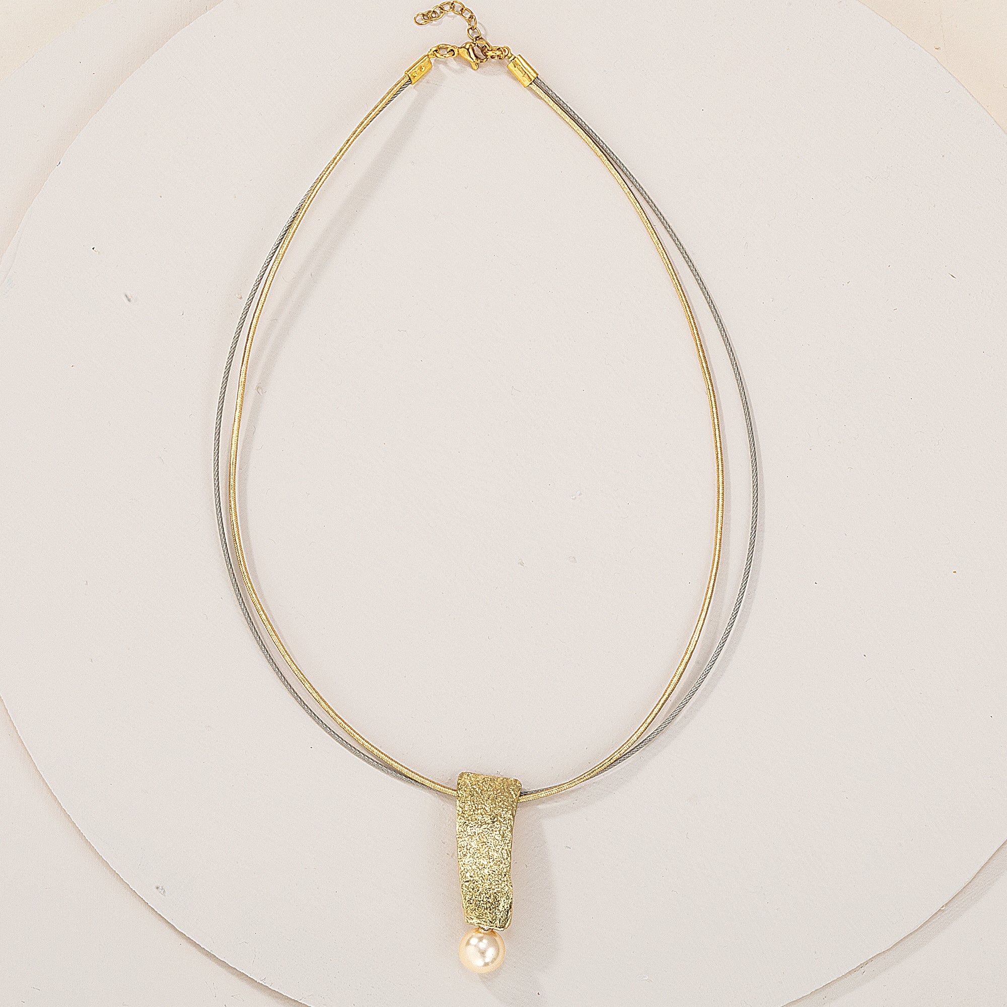Oceans Apart White Glass Pearl Necklace