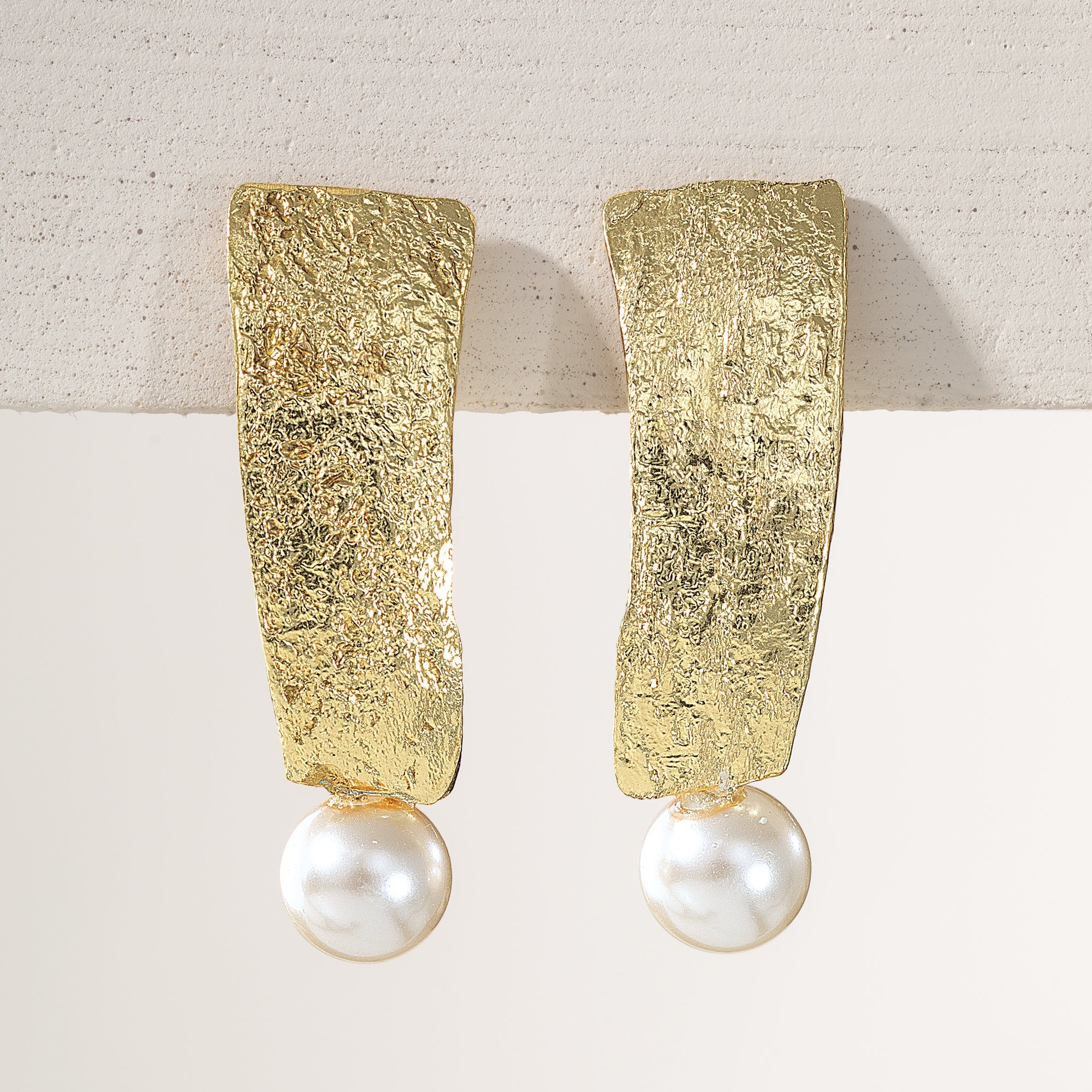 Oceans Apart White Glass Pearl Earrings