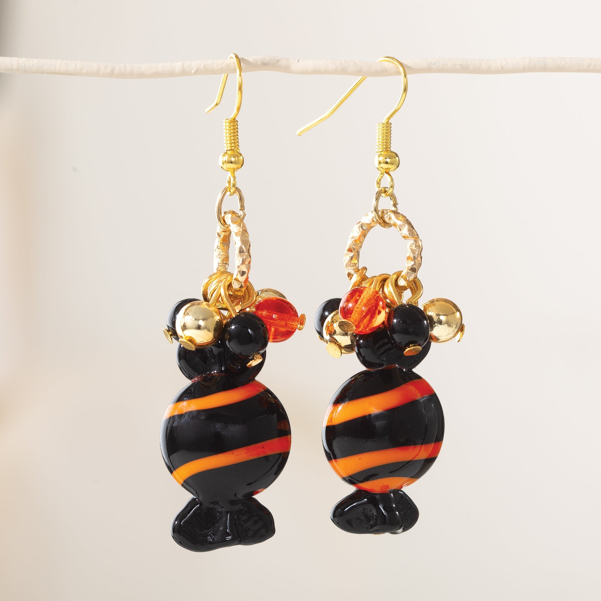 Murano Glass Striped Candy Earrings