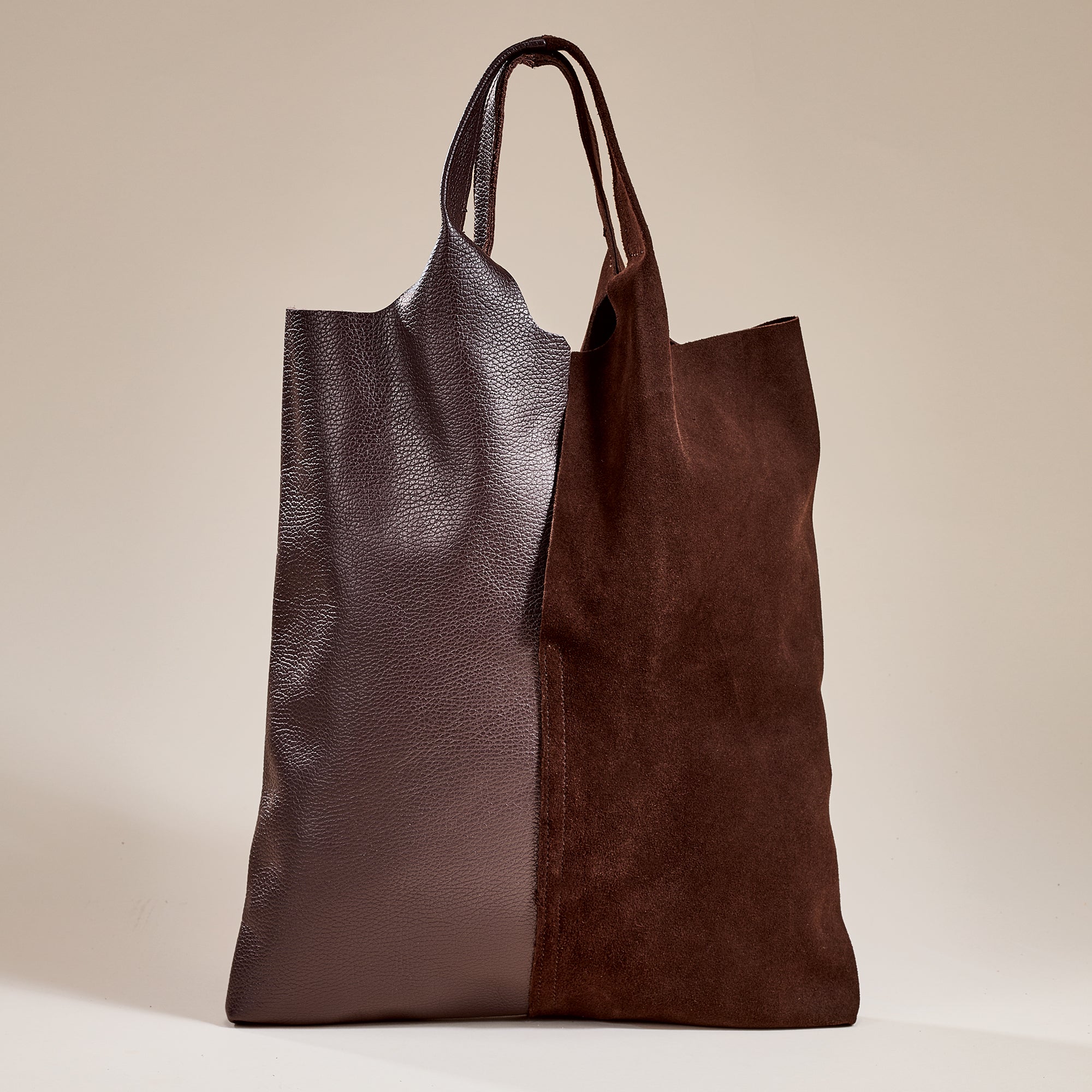 Faenza Espresso Italian Leather & Suede Tote