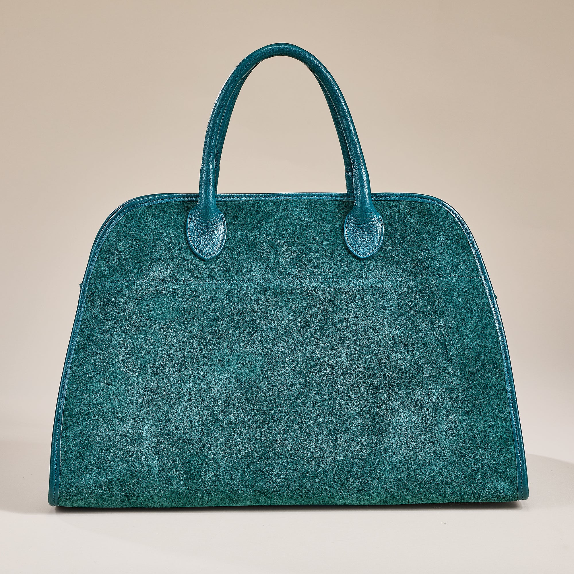Comacchio Teal Suede & Leather Tote