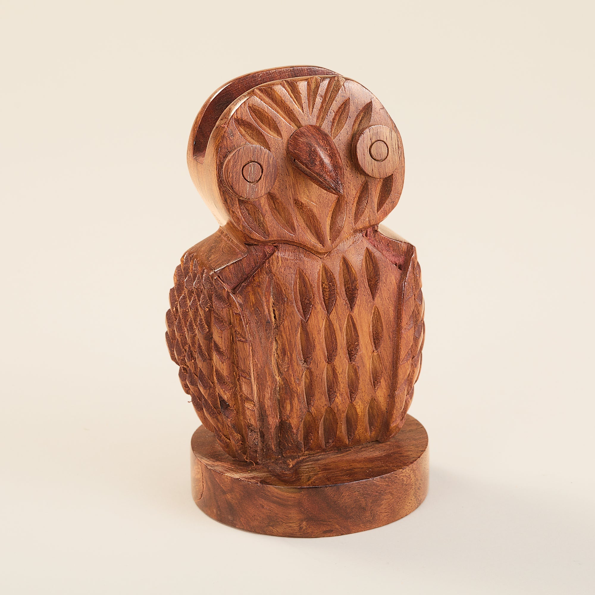 Rosewood Owl Eyeglass Holder