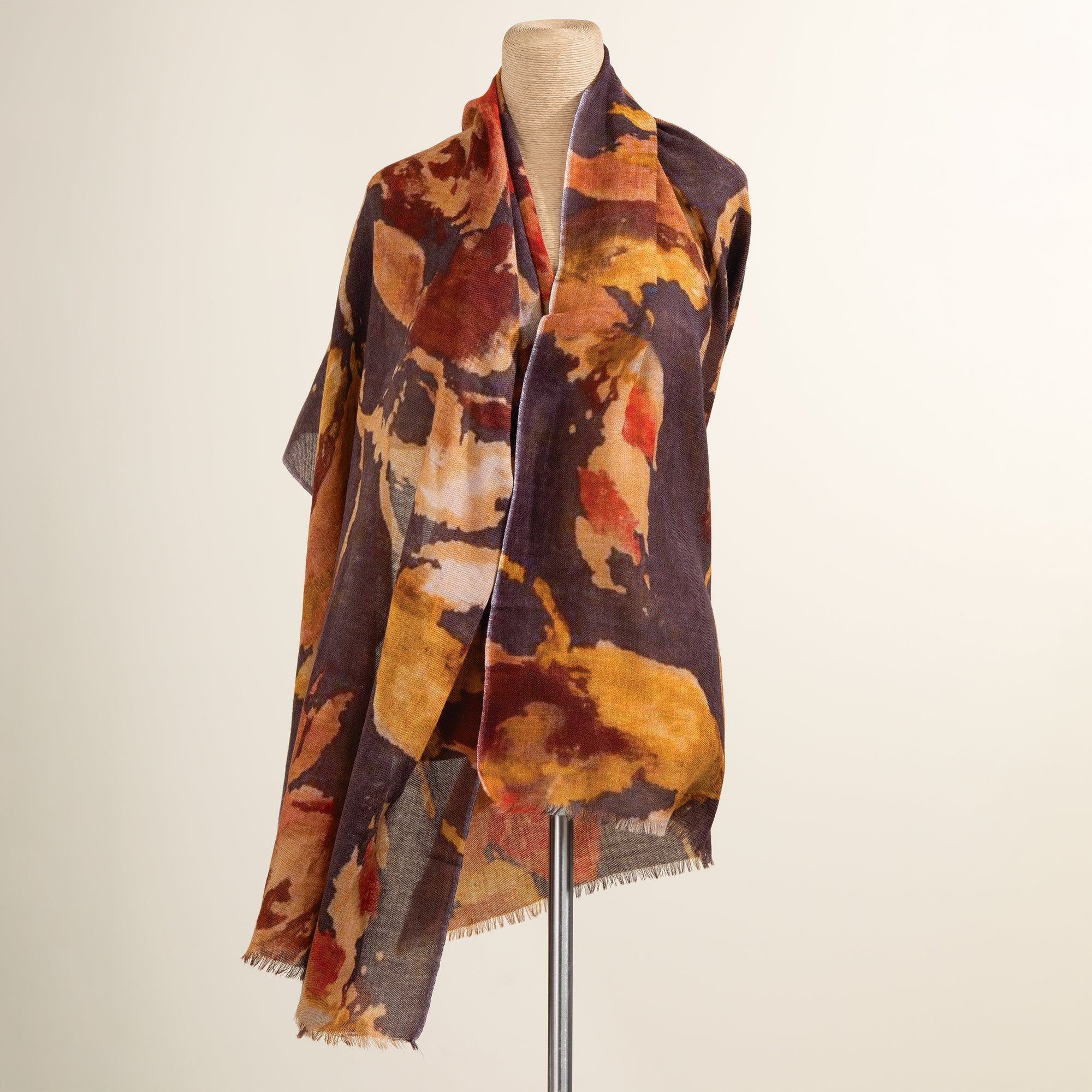 Draped in Florals Wool Shawl