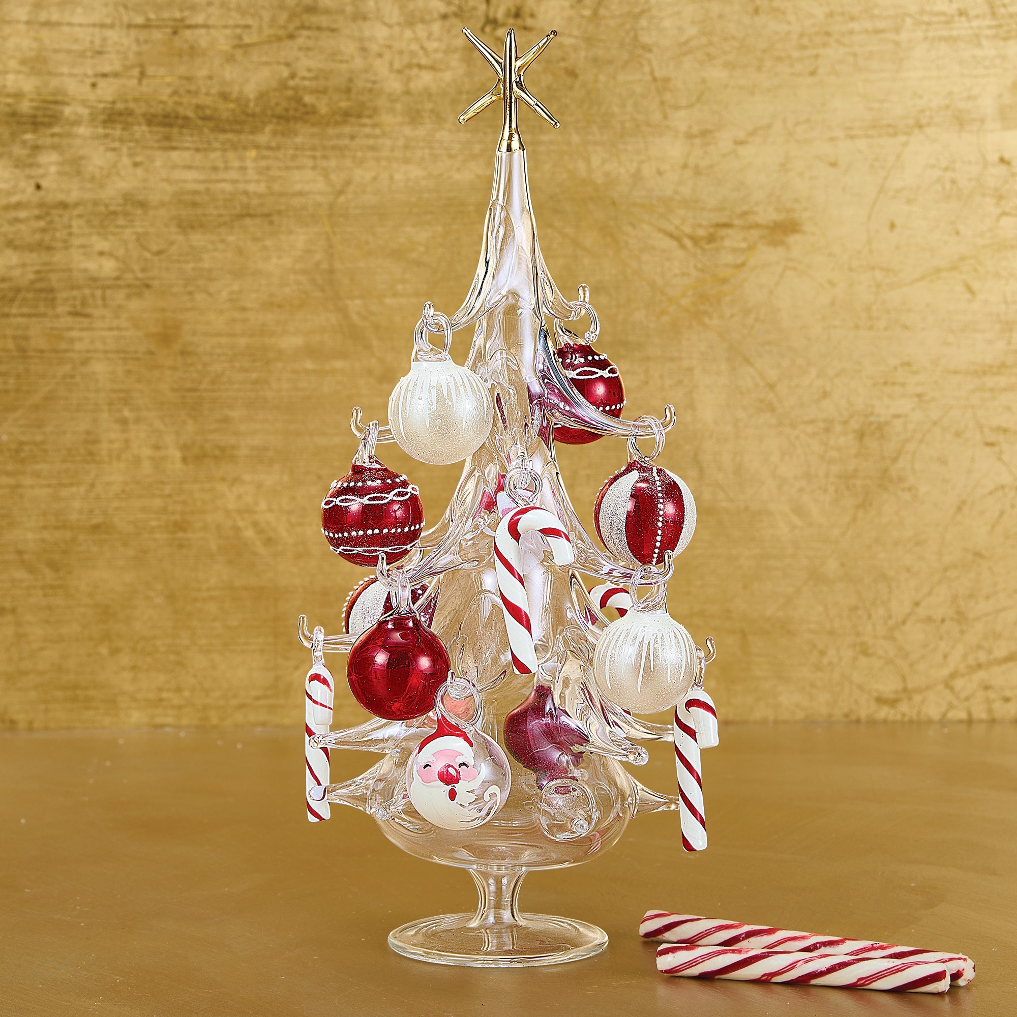 Hand-Blown Venetian Glass Caramelle Di Natale Ornaments Set Of 14