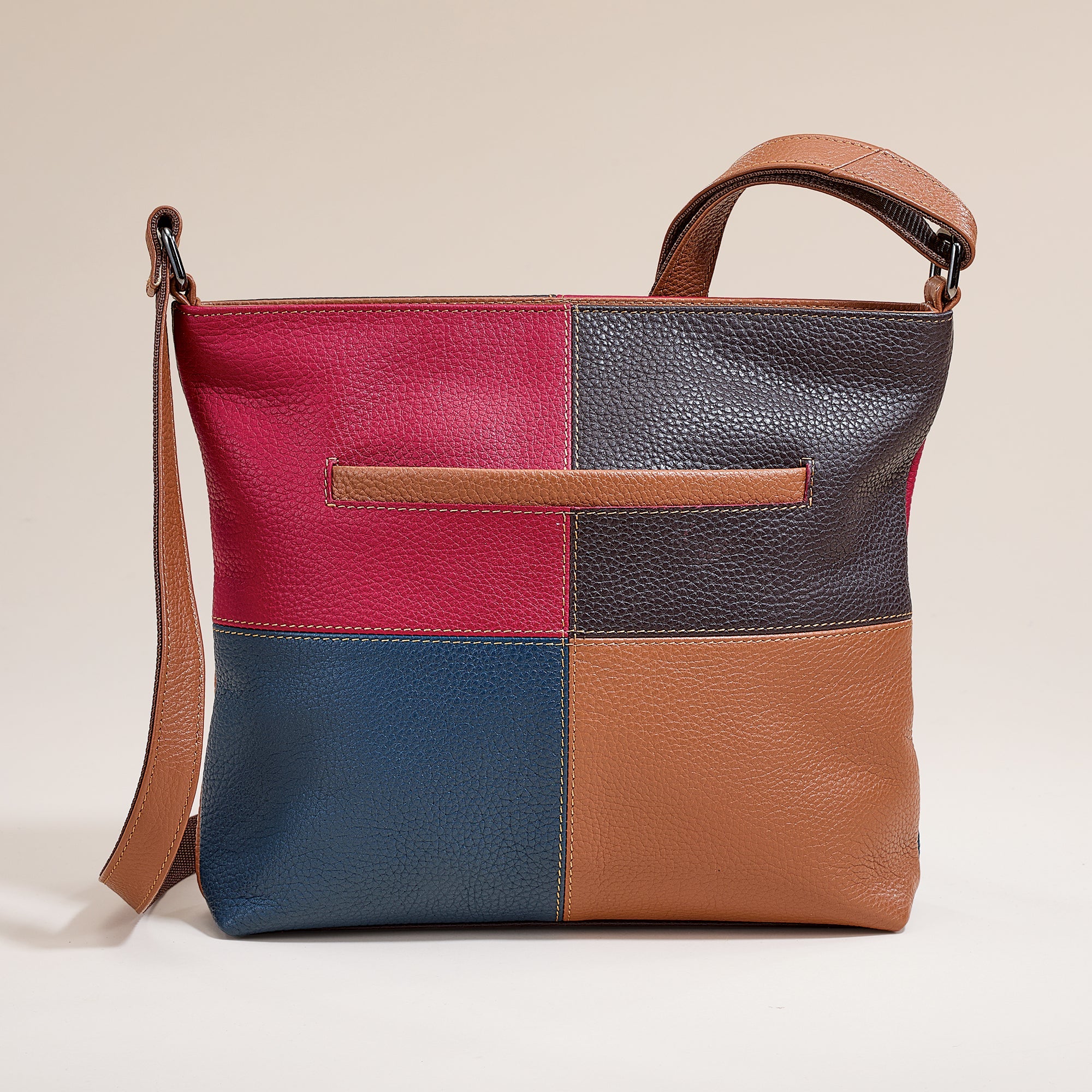 Colors Of Meenakshi Mixed Leather Crossbody Bag