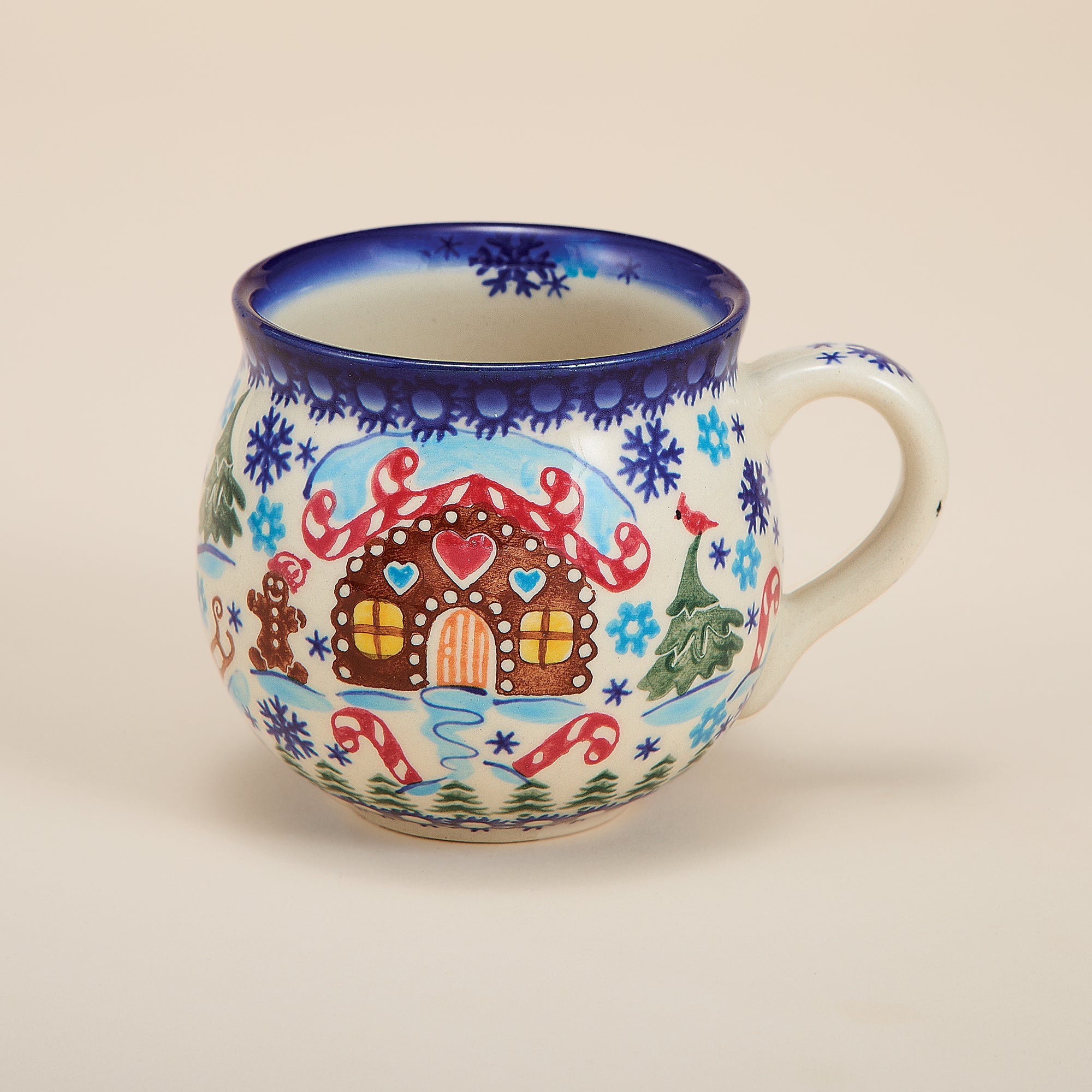 Polish Pottery Gingerbread Village Bubble Mug, 11oz. (Preorder)