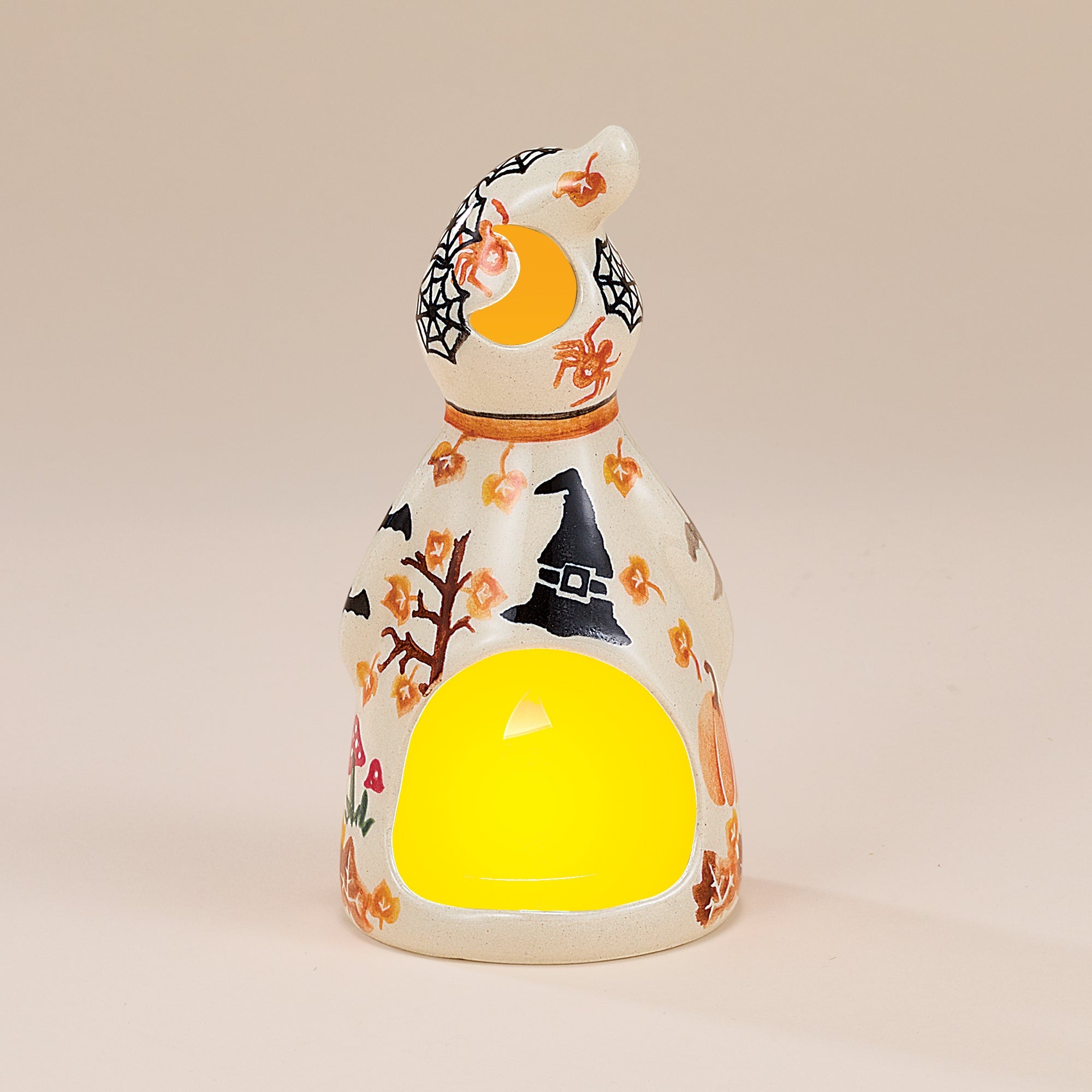 Polish Pottery Enchanting Pumpkins Boo Ghost Luminary