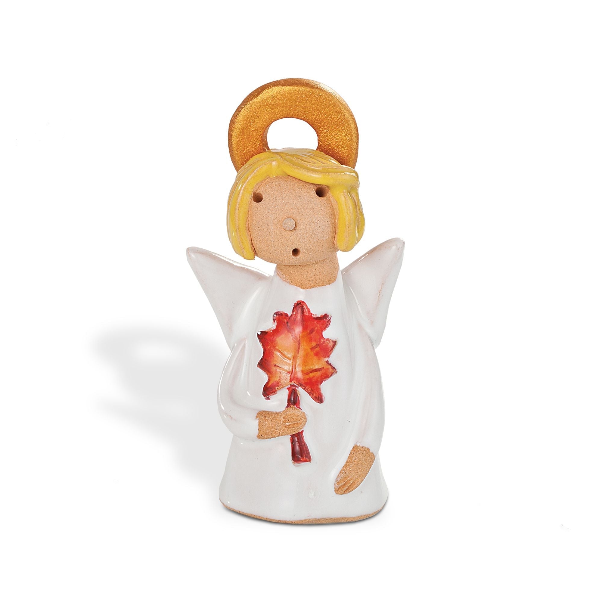 Polish Pottery Angel With Leaf Lena