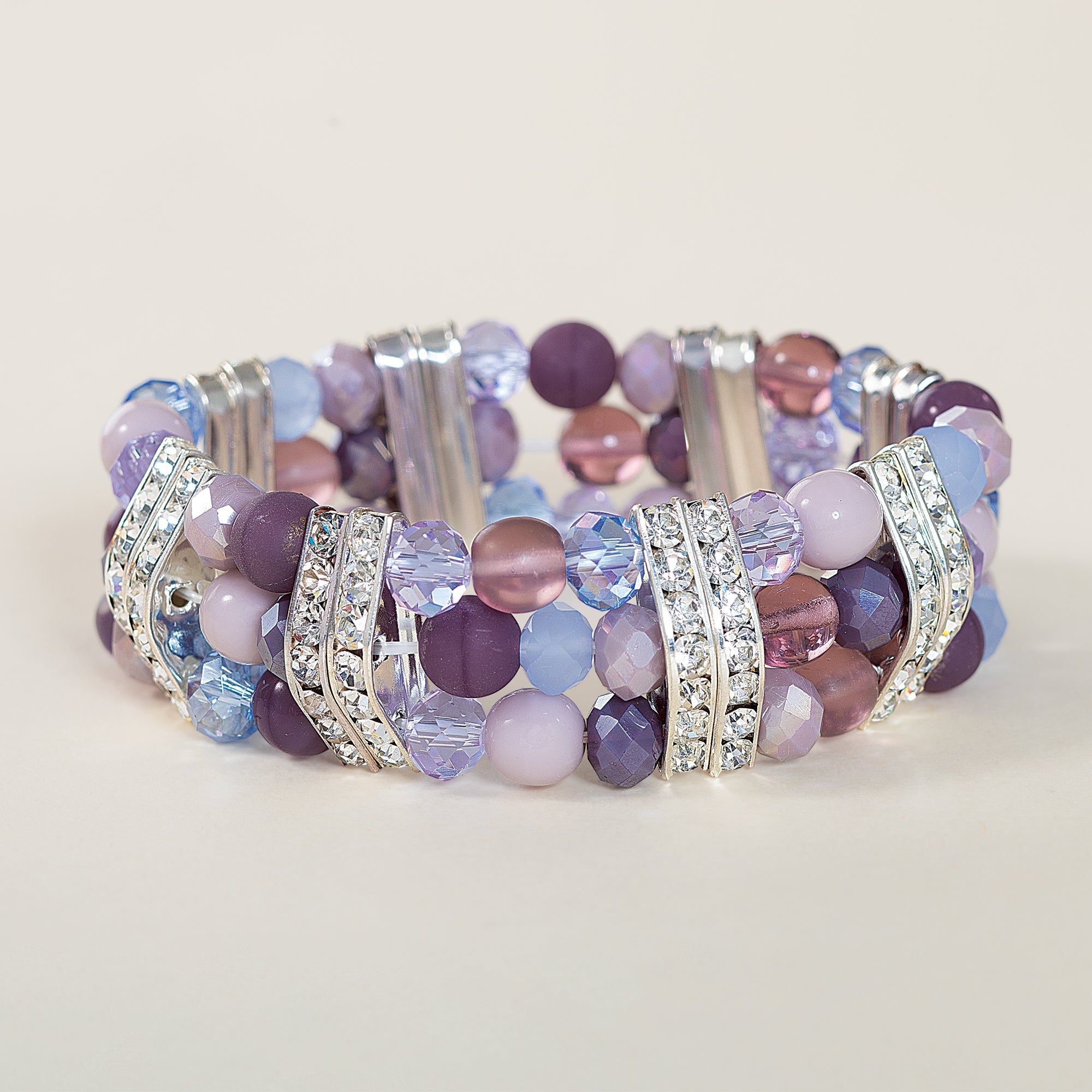 Murano Glass Lilac & Blue Bracelet
