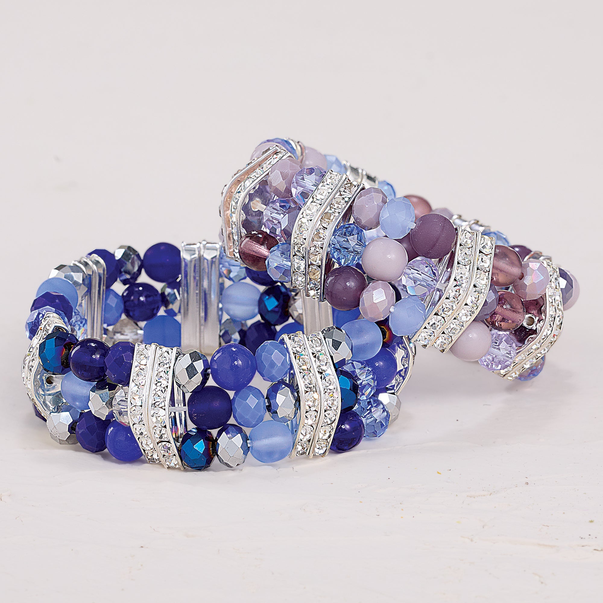 Murano Glass Lilac & Blue Bracelet