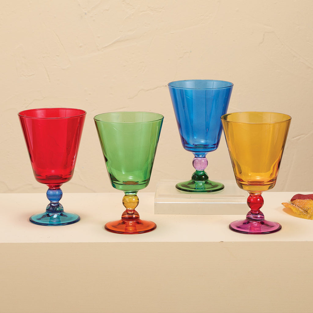 Rainbow-Hued Glasses Set of 4