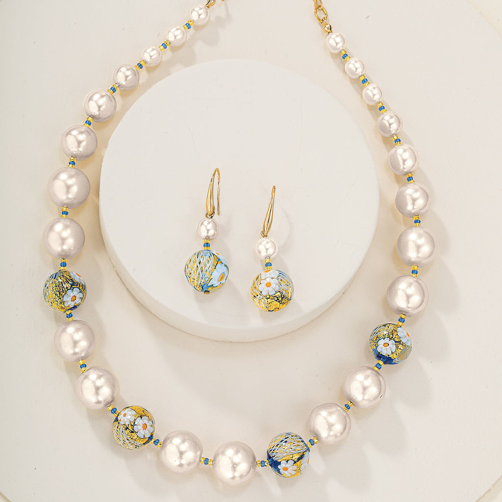 Murano Glass Pearls & Millefiori Earrings (Preorder)