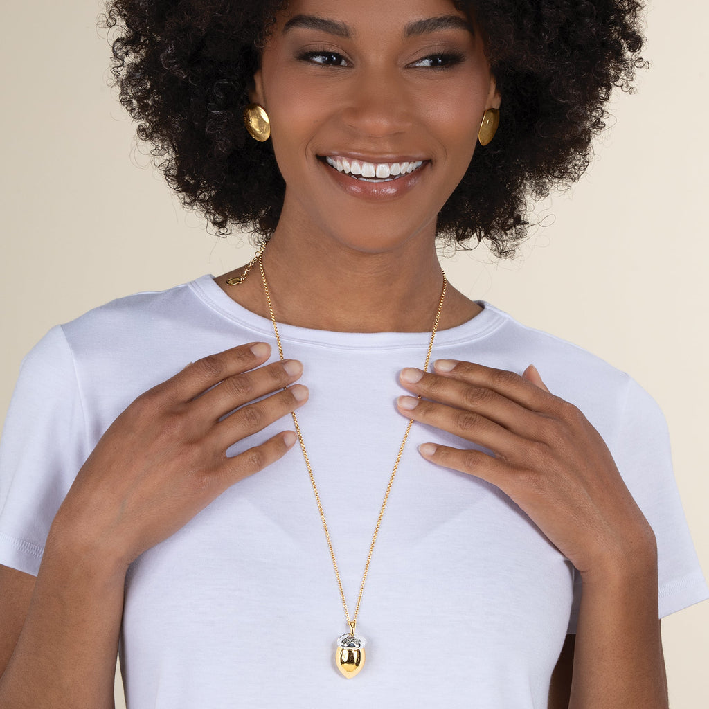 Wildlife Charm Acorn Pendant Necklace