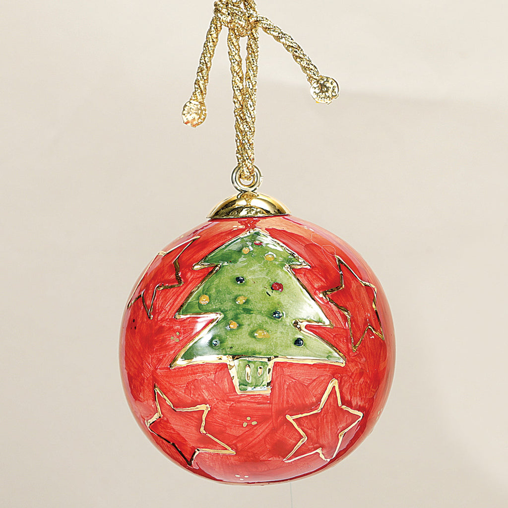 Hand-Painted Ceramic Tree Ornament (Preorder)