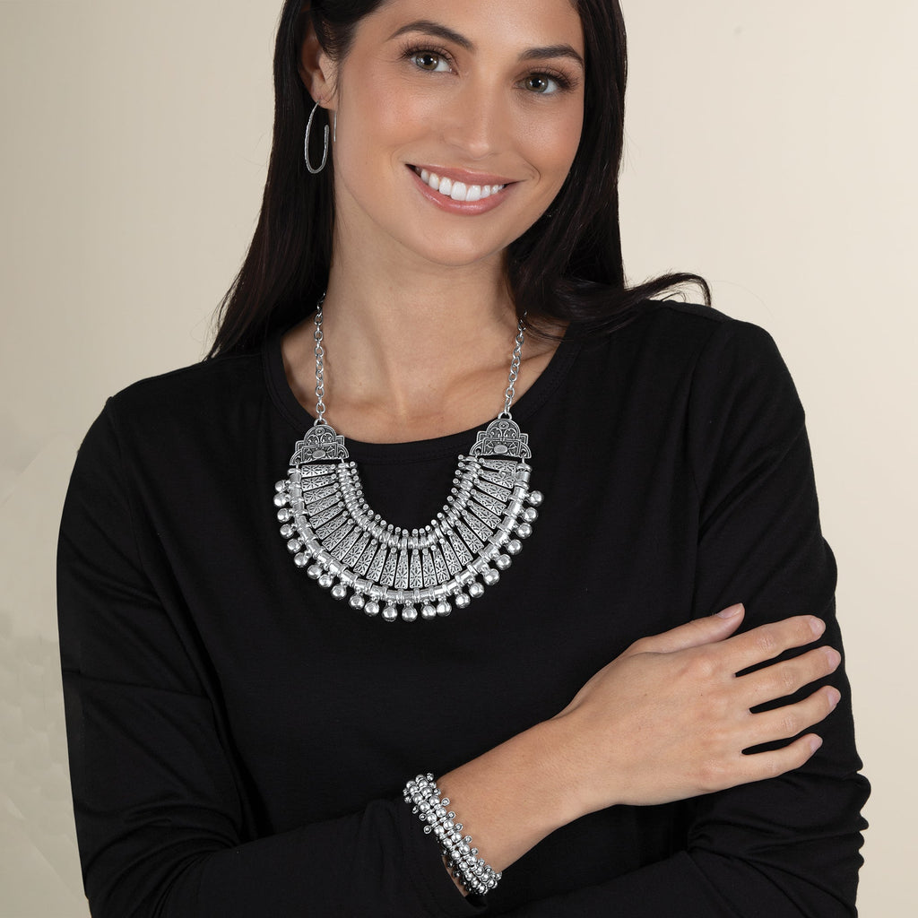 Turkish Pewter Dotted Bracelet