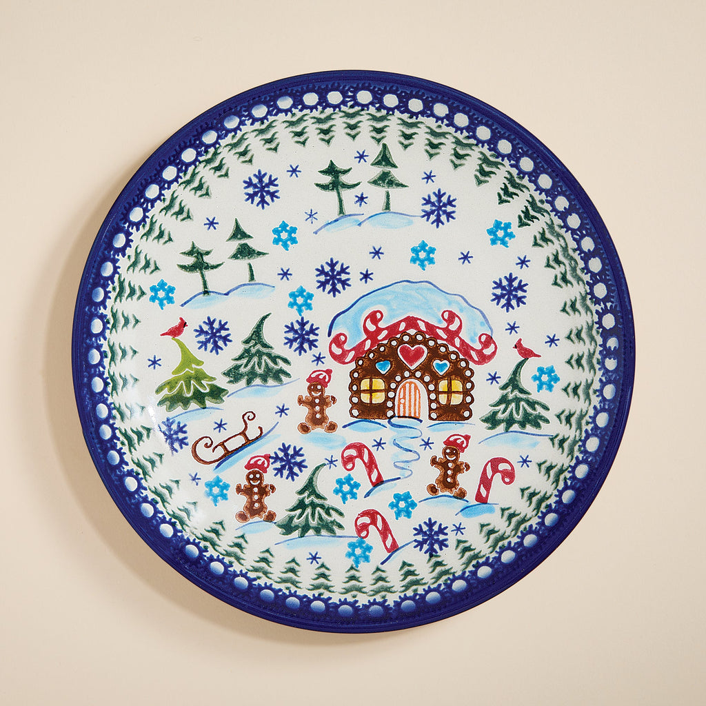 Polish Pottery Gingerbread Village Small Plate (Preorder)