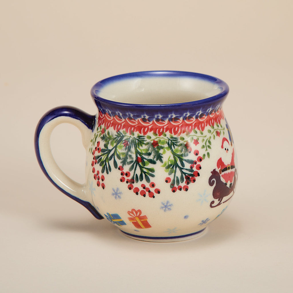 Polish Pottery Dashing All The Way Bubble Mug, 11oz. (Preorder)