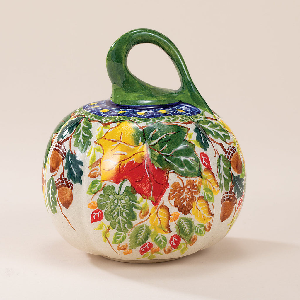 Polish Pottery Autumn Leaves Mini Pumpkin (Preorder)