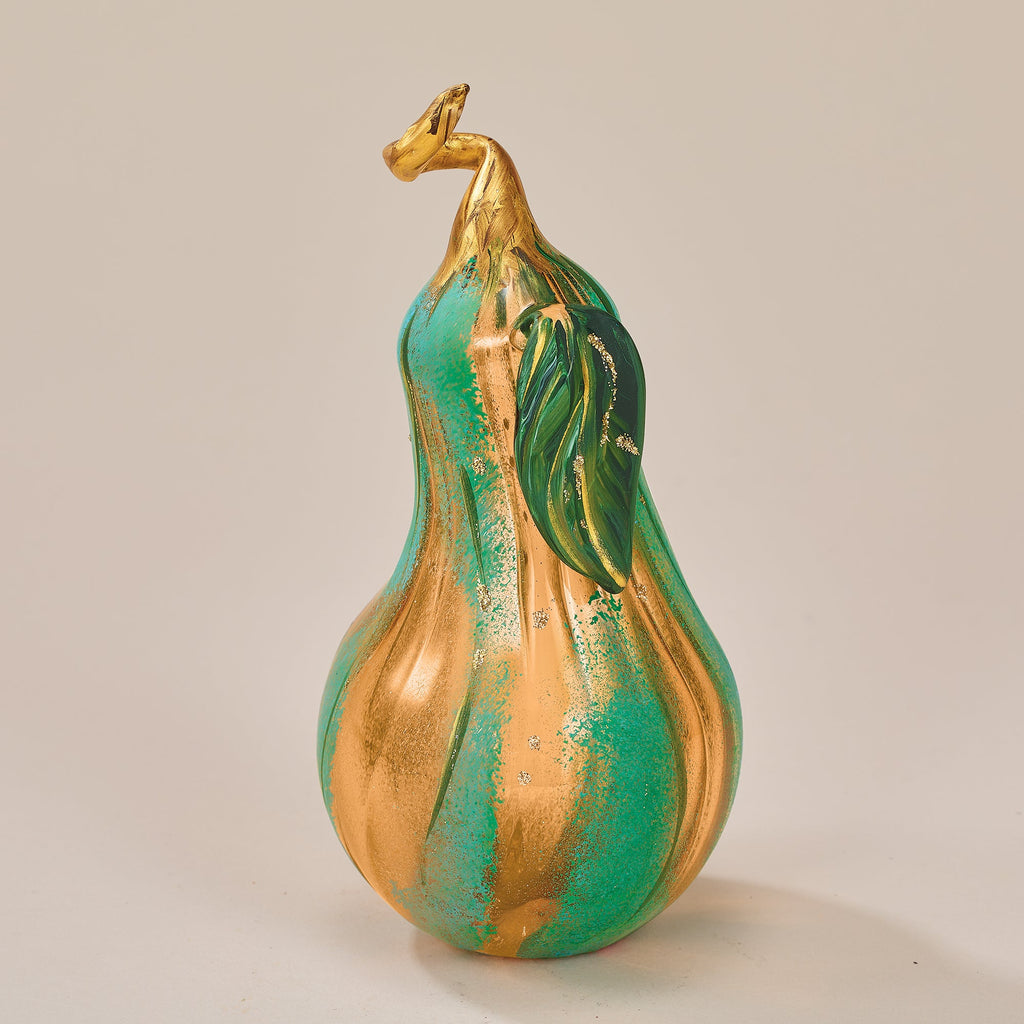 Orange & Green Glass Lago Di Como Gourd