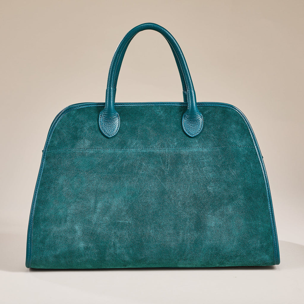 Comacchio Teal Suede & Leather Tote