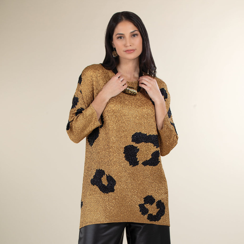 Leopard Print Crinkle Tunic (Preorder)