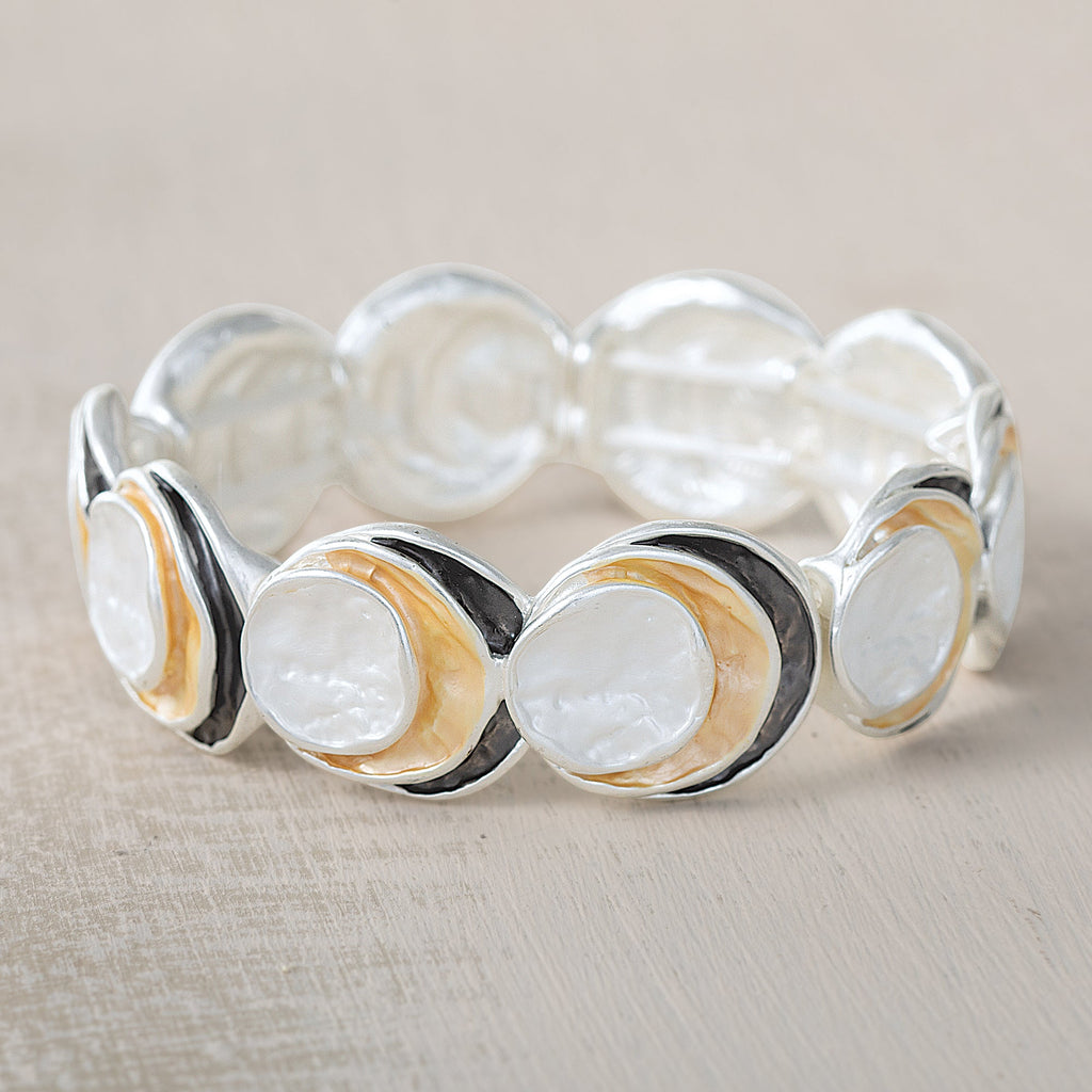 Tricolor Enamel Circles Bracelet
