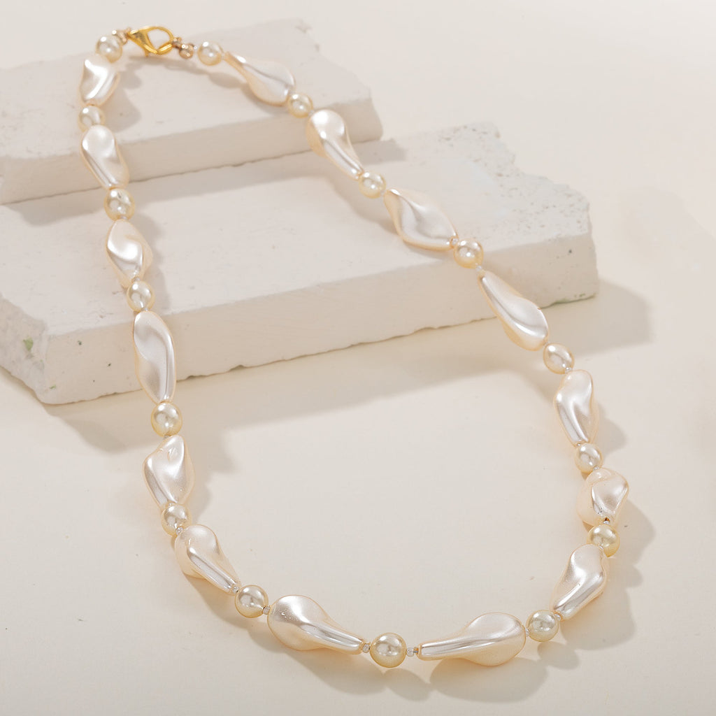 Murano Glass Mixed Champagne Pearls Necklace