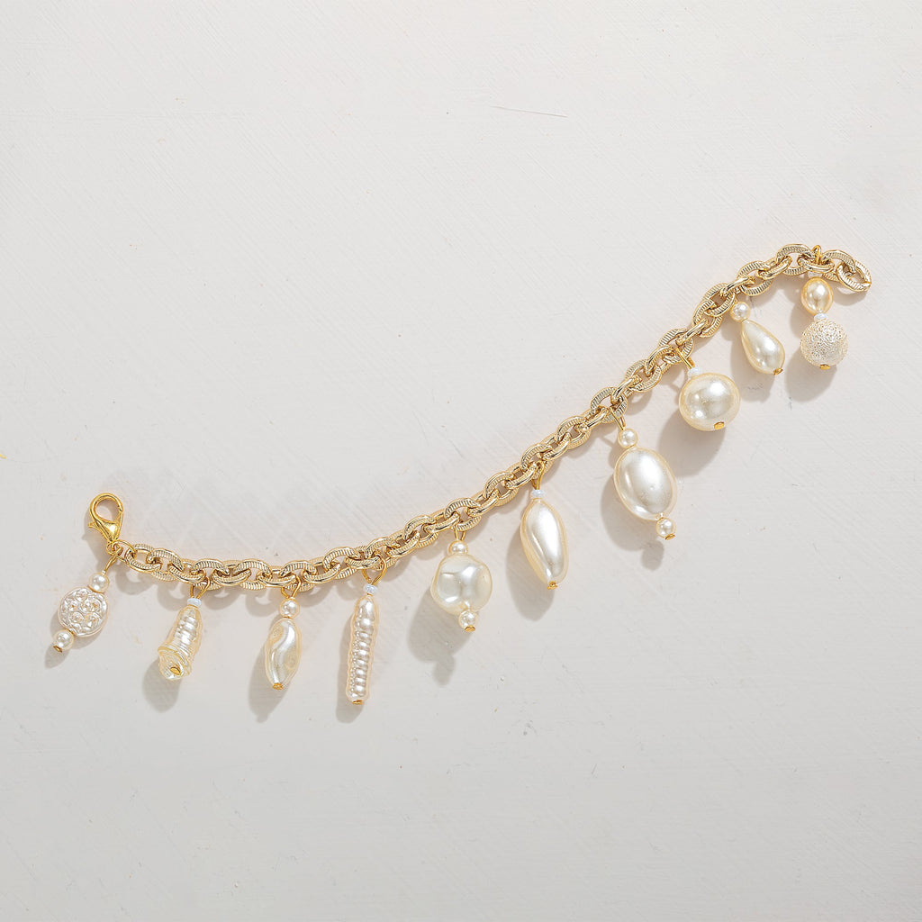 Murano Glass Champagne Pearl Bracelet