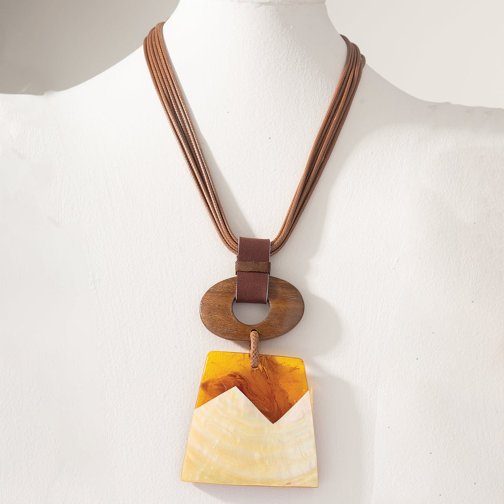 Sunset Snow-Capped Mountains Necklace & Earrings Set