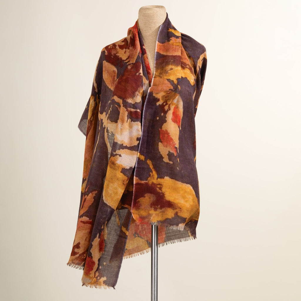 Draped in Florals Wool Shawl