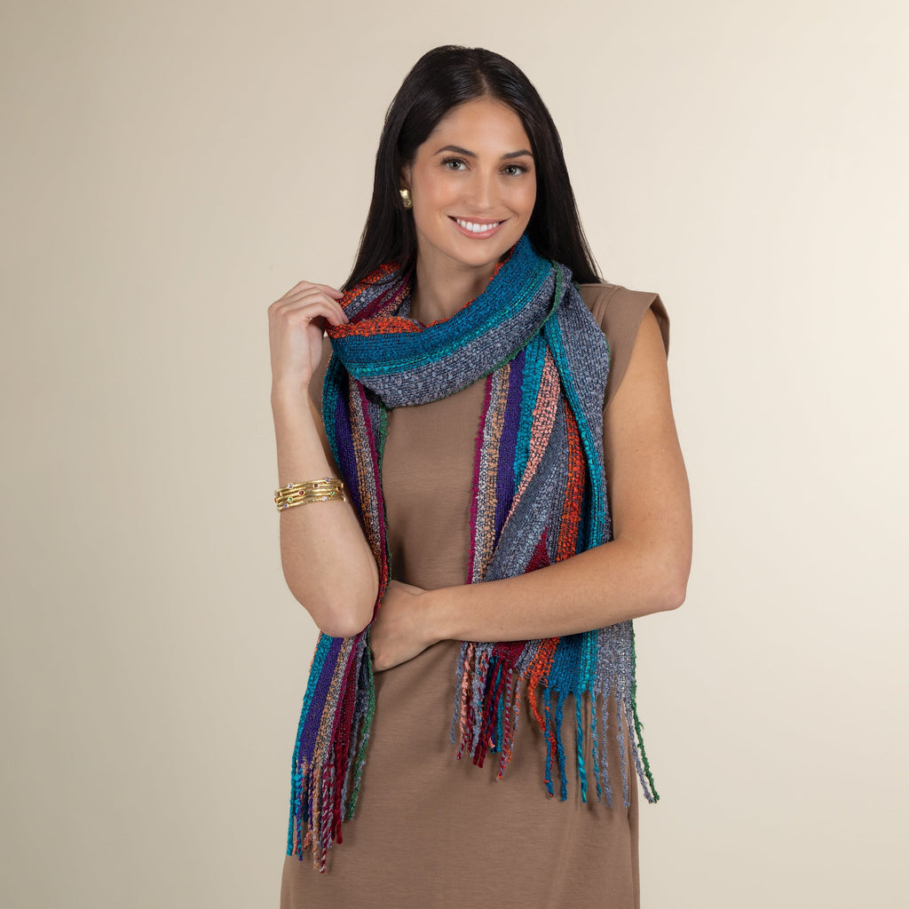 Gemstone Striped Alpaca Scarf (Preorder)