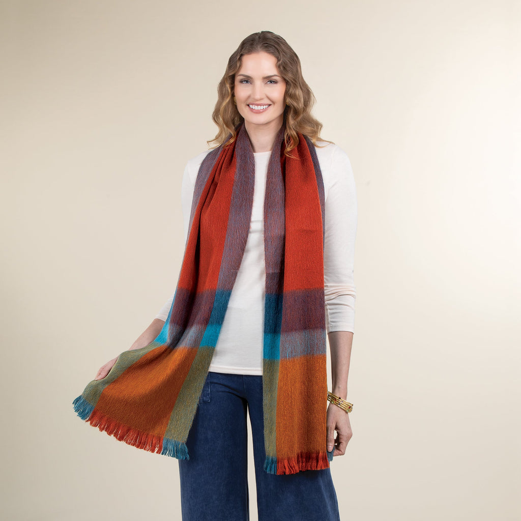 Rustic Plaid Alpaca Scarf (Preorder)