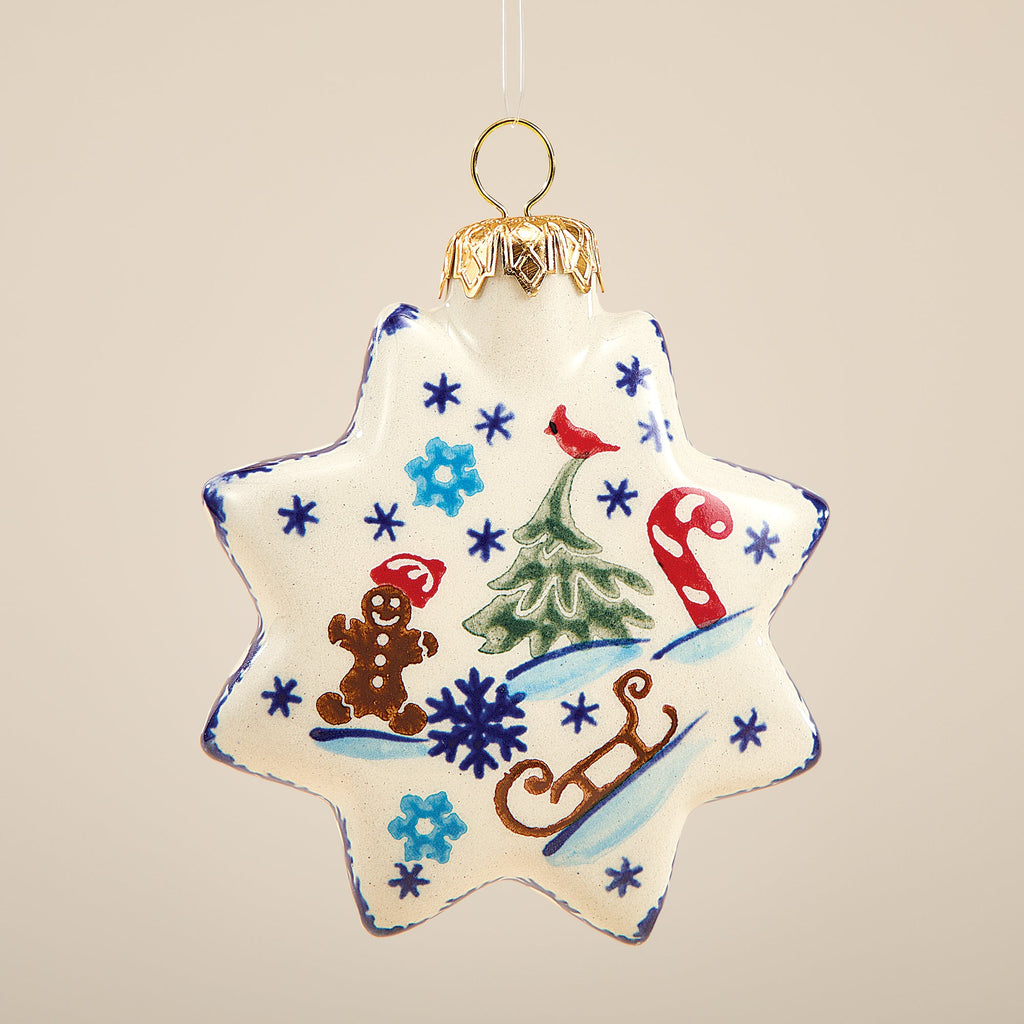 Polish Pottery Gingerbread Village Star Ornament (Preorder)